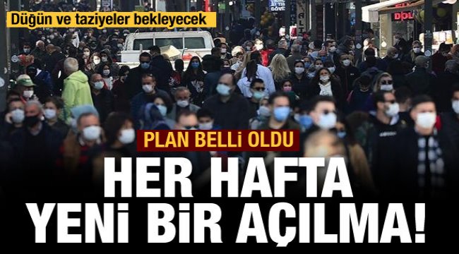 17 Mayıs'tan sonra her hafta bir açılma