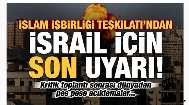 İsrail'e son uyarı!