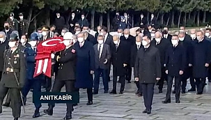 Cumhurbaşkanı Erdoğan ve devlet erkânı Ata'nın huzurunda
