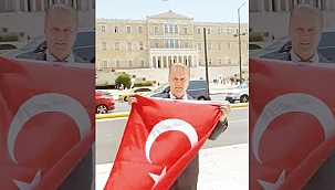 Sarıgül, Yunan parlamentosu önünde Türk bayrağı açtı