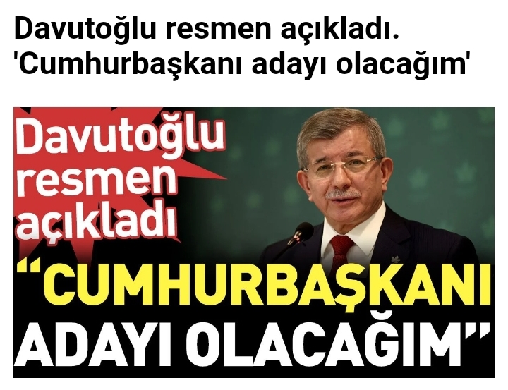 DAVUTOĞLU' nun 2028 hayalleri ; 6 Partiyle başaramadığı Cumhurbaşkanlığına adaymış.