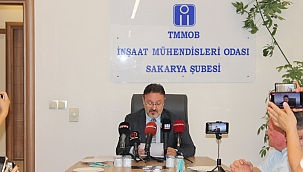 TMMOB İnşaat Mühendisleri Odası Sakarya Şube Yönetim Kurulu Başkanı Semih UÇAR'dan BASIN AÇIKLAMASI