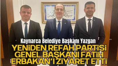 Kaynarca Belediye Başkanı Kadir Yazgan ve Başkan Yardımcısı Bertu Yıldız, Yeniden Refah Partisi Genel Başkanı Dr. Fatih Erbakan’ı Ziyaret Etti