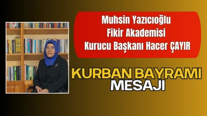 Muhsin Yazıcıoğlu Fikir Akademisi Kurucu Başkanı Hacer ÇAYIR’ın Kurban Bayramı Tebrik Mesajı