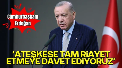 Cumhurbaşkanı Erdoğan’dan Ateşkes Çağrısı