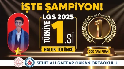 LGS Türkiye Birincisi Sakarya Hendek’ten: Haluk Tütüncü Tüm Soruları Doğru Cevapladı.