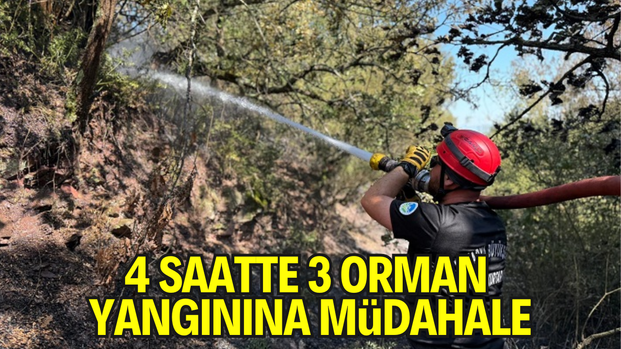 4 Saatte 3 Orman Yangınına Müdahale