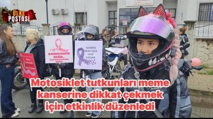 Motosiklet tutkunları meme kanserine dikkat çekti