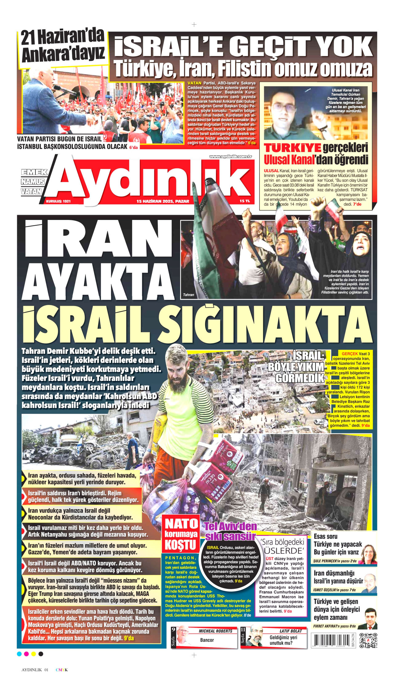 AYDINLIK GAZETESİ Gazete Manşeti