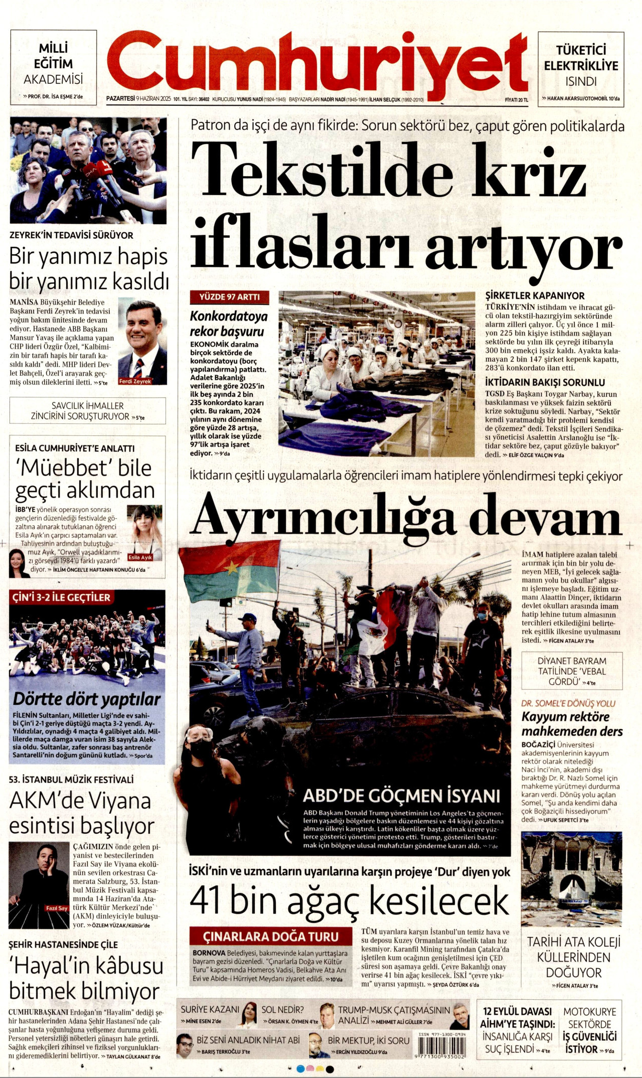 CUMHURİYET Gazete Manşeti