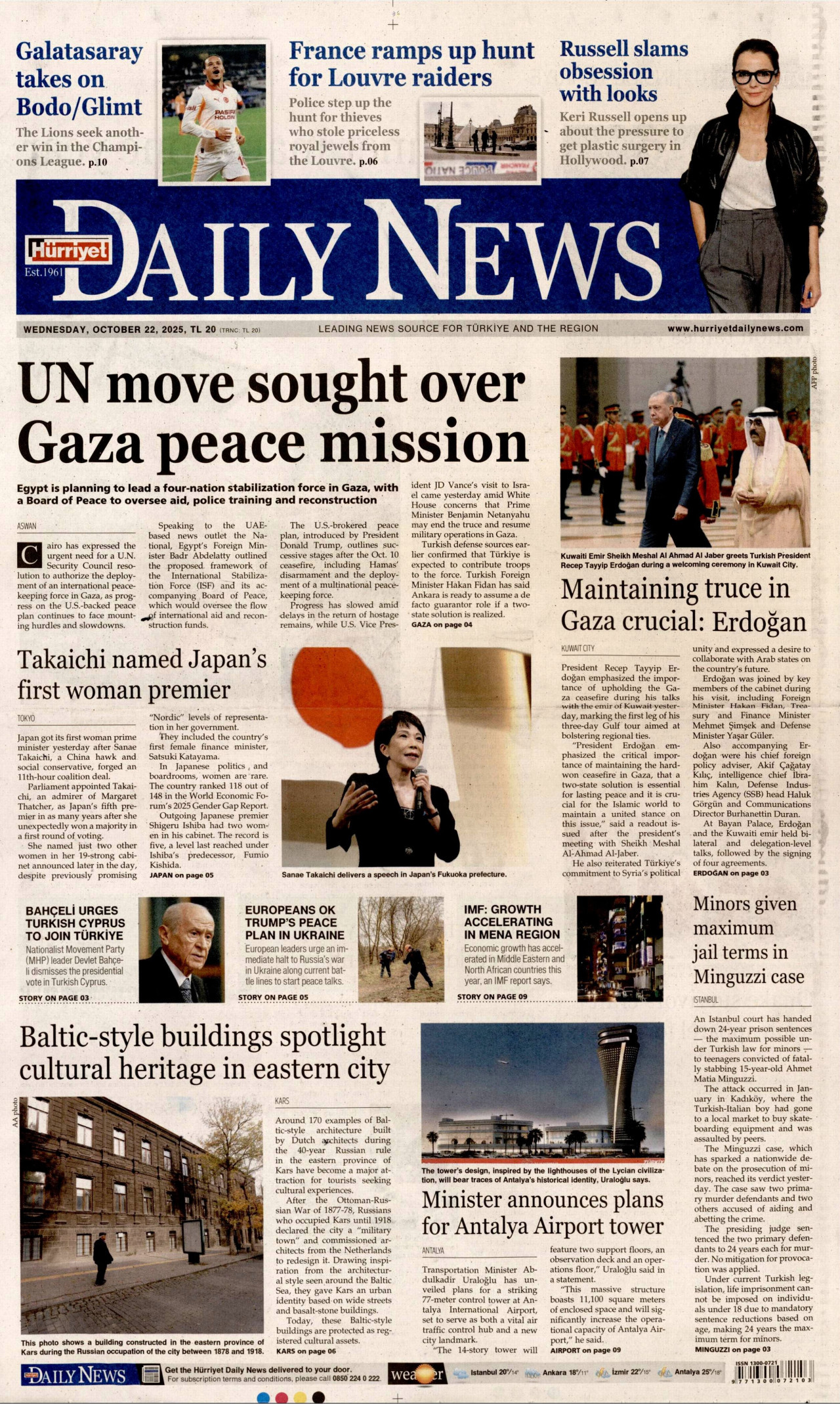 HÜRRİYET DAİLY NEWS Gazete Manşeti
